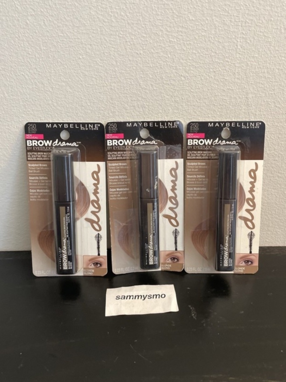 Maybelline Brow Drama Sculpting Brow Mascara # 250 BLONDE, x3 SEE DESCRIPTION